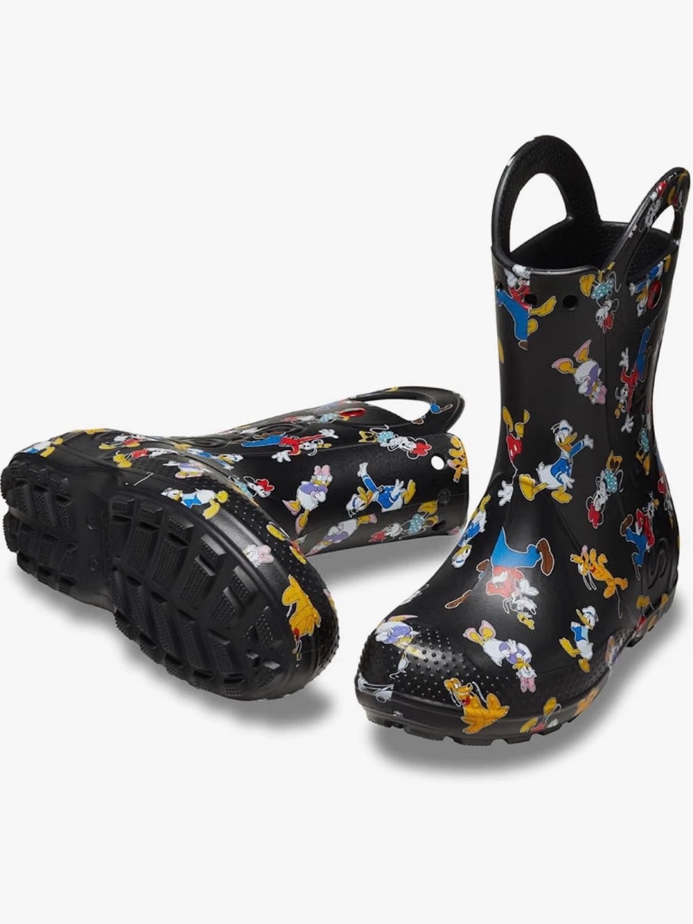 Crocs Unisex Handle It Rain Boots, Waterproof, Mickey and Friends, 10 Toddler